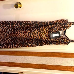 Strappy Cheetah Print Midi Dress